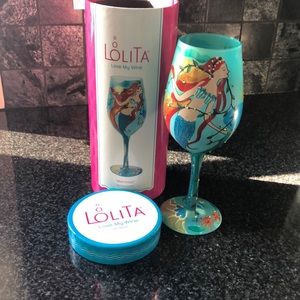 Lolita Love My Wine “Mermaid” hand painted wine glass